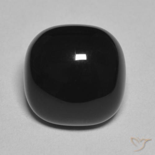 4.77ct Natural Black Onyx, Cushion, Opaque