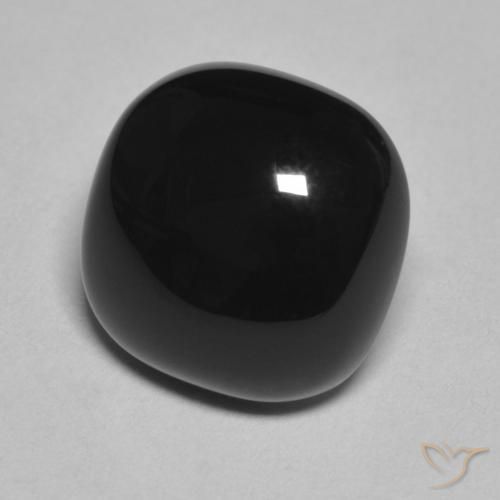 4.77 ct Black Onyx Stone, Natural Onyx in Cushion Cabochon Shape for Sale