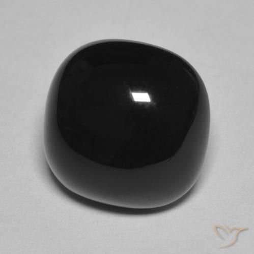 4.70 ct Black Onyx Stone, Natural Onyx in Cushion Cabochon Shape for Sale
