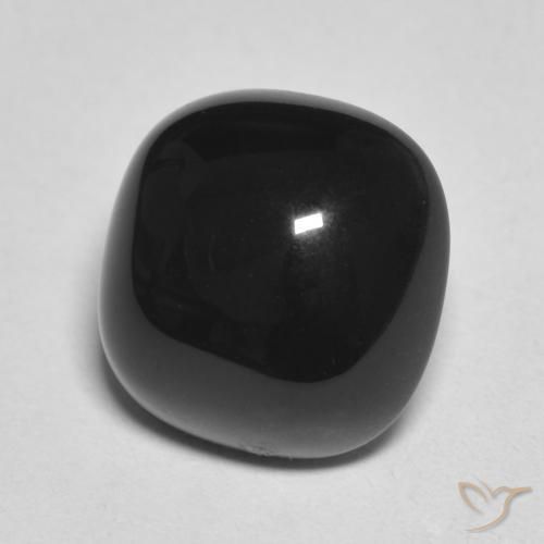 4.71 ct Black Onyx Stone, Natural Onyx in Cushion Cabochon Shape for Sale