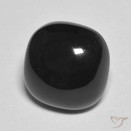 4.83 ct Black Onyx Stone, Natural Onyx in Cushion Cabochon Shape for Sale