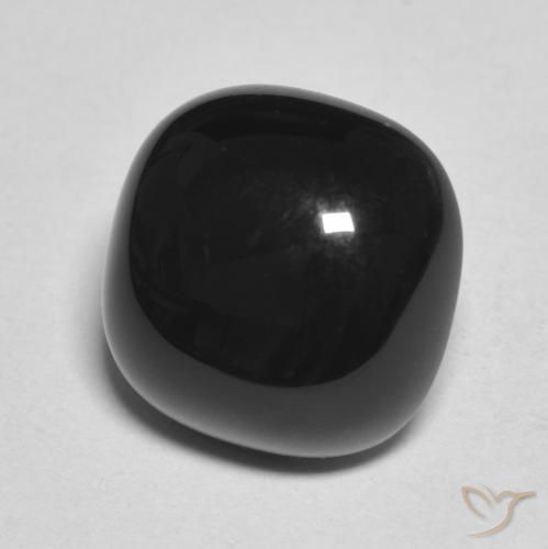 4.56 ct Black Onyx Stone, Natural Onyx in Cushion Cabochon Shape for Sale
