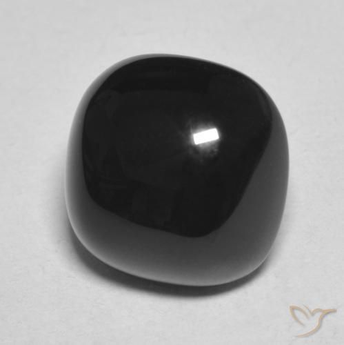 4.71 ct Black Onyx Stone, Natural Onyx in Cushion Cabochon Shape for Sale