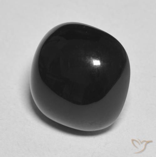 4.54 ct Black Onyx Stone, Natural Onyx in Cushion Cabochon Shape for Sale