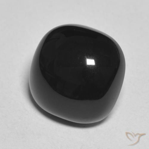 4.66 ct Black Onyx Stone, Natural Onyx in Cushion Cabochon Shape for Sale