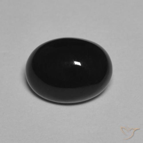 7,8 x 5,9mm Onice nero taglio ovale dallo Sri Lanka, peso di 1,02 ct, pietra preziosa naturale Tinto in purezza Opaque, 1 pezzo Onice Ovale cabochon - Colore: Nero, durezza Mohs di 6,5 - 7 adatto per gioielli da indossare ogni giorno , Photo A