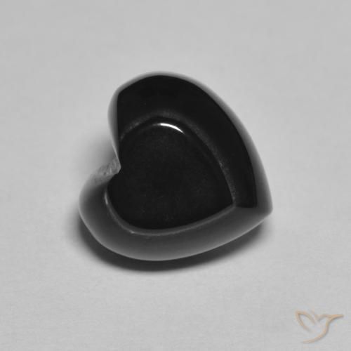 4.24ct Natural Black Onyx, Heart, Opaque