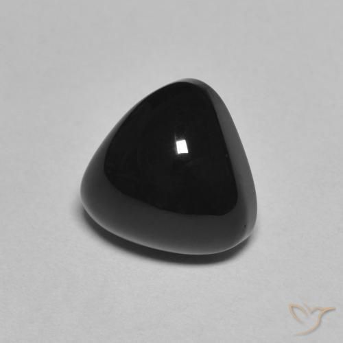 3.19 ct Black Onyx Stone, Natural Onyx in Trillion Cabochon Shape for Sale