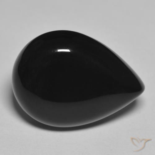 12.3 ct Pear Onyx, 20 x 14.9 mm From Sri Lanka, Photo A