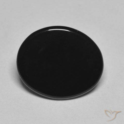 Ónix Negro Cabujón Óvalo de 13,1 x 11,1mm de Sri Lanka, peso de 4.2ct, piedra preciosa Teñido de forma natural en claridad Opaco, Ónix de 1 pieza: el color es Negro, dureza Mohs de 6.5 - 7 Adecuado para joyas de uso diario, Photo A