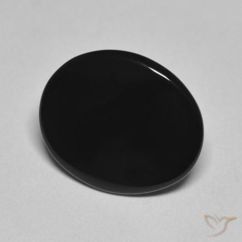 4.16 ct Black Onyx Stone, Natural Onyx in Oval Cabochon Shape for Sale