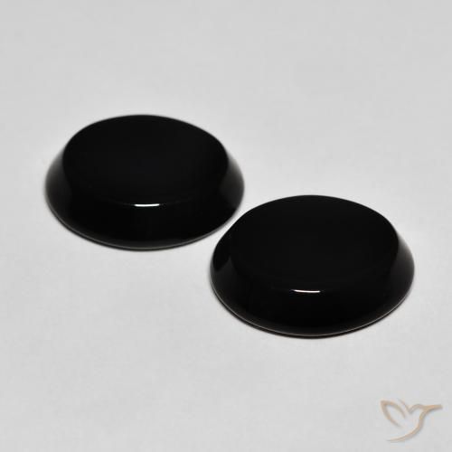 Onyx Gemstones in 13 x 11 mm (calibrated) Size for Sale, Onyx Stones in Black Color