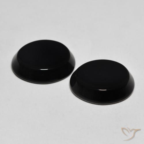 Onyx Gemstones in 13 x 11 mm (calibrated) Size for Sale, Onyx Stones in Black Color