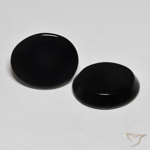 8.06 ctw Black Onyx Stones, Natural Onyx in Oval Cabochon Shape for Sale
