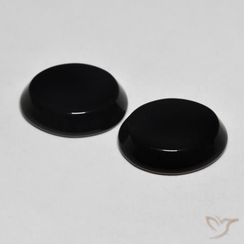 Onyx Gemstones in 13 x 11 mm (calibrated) Size for Sale, Onyx Stones in Black Color