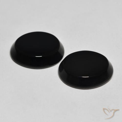 Onyx Gemstones in 13 x 11 mm (calibrated) Size for Sale, Onyx Stones in Black Color