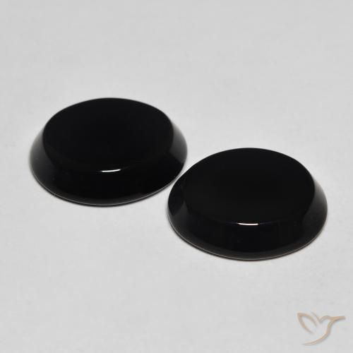 Onyx Gemstones in 13 x 11 mm (calibrated) Size for Sale, Onyx Stones in Black Color