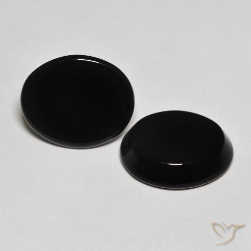 8.25 ctw Black Onyx Stones, Natural Onyx in Oval Cabochon Shape for Sale