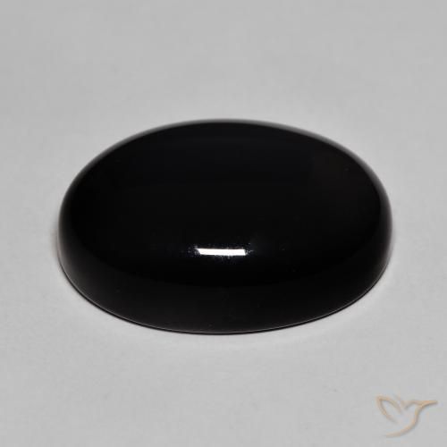 Onyx Gemstone in 22 x 15.9 mm Size for Sale, Onyx Stone in Black Color