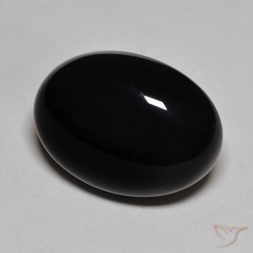 23.37ct Natural Black Onyx, Oval, Opaque