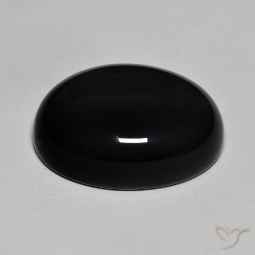 Onyx Gemstone in 22.1 x 16 mm Size for Sale, Onyx Stone in Black Color