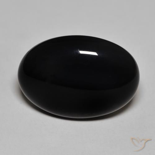 16.43ct Natural Black Onyx, Oval, Opaque