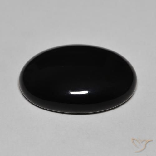 Onyx Gemstone in 21.9 x 18.7 mm Size for Sale, Onyx Stone in Black Color