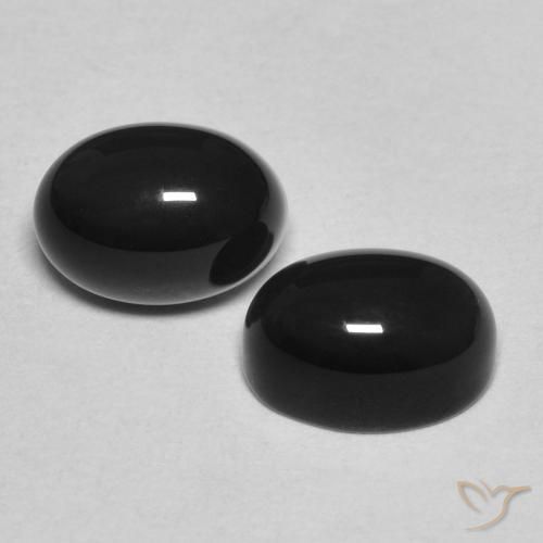 2.38 ctw Black Onyx Stones, Natural Onyx in Oval Cabochon Shape for Sale