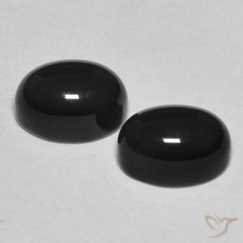 Onyx Gemstones in 7.2 x 5.2 mm Size for Sale, Onyx Stones in Black Color
