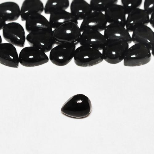 4,1 x 3,1mm birnenschliff schwarzer Onyx - Gewicht durchschn. Je 0,17 ct, 4,1 x 3,1mm Onyx, als Stück verkauft, Farbe: Schwarz, in Opaque Reinheit, natürlicher Edelstein, Mohs-Härte 6,5 - 7 Geeignet für den täglichen Gebrauch im Schmuck, Photo A