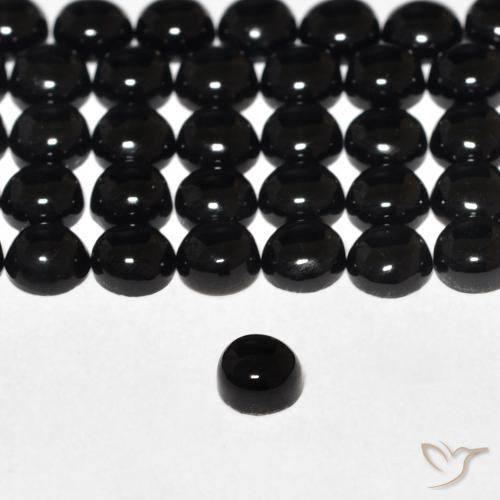 Onyx Gemstones in 3.5 mm (calibrated) Size for Sale, Onyx Stones in Black Color