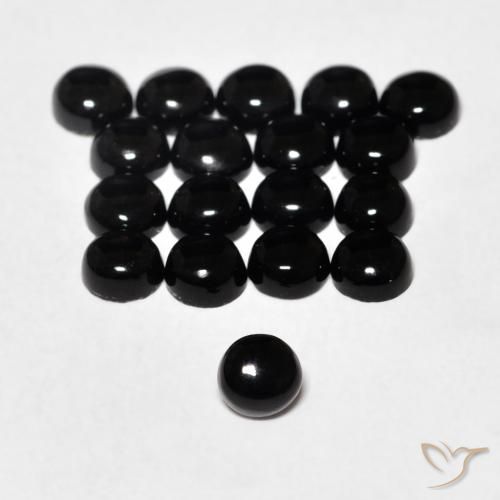 0.15ct Natural Black Onyx, Round, Opaque