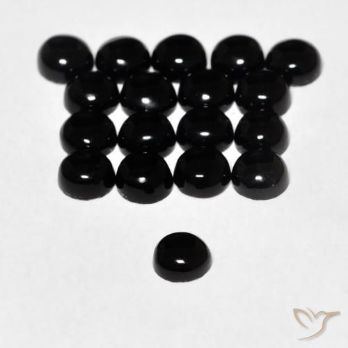 Onyx Gemstones in 3.3 mm Size for Sale, Onyx Stones in Black Color