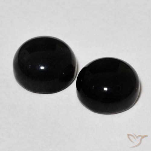 Onyx Gemstones in 7 mm (calibrated) Size for Sale, Onyx Stones in Black Color