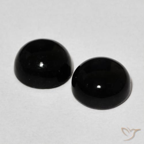 Onyx Gemstones in 7 mm (calibrated) Size for Sale, Onyx Stones in Black Color