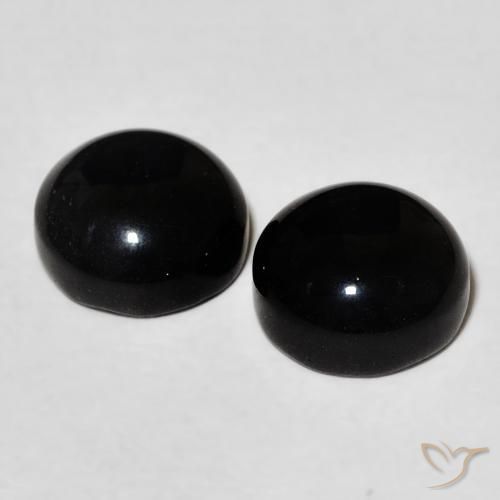 Onyx Gemstones in 7 mm (calibrated) Size for Sale, Onyx Stones in Black Color