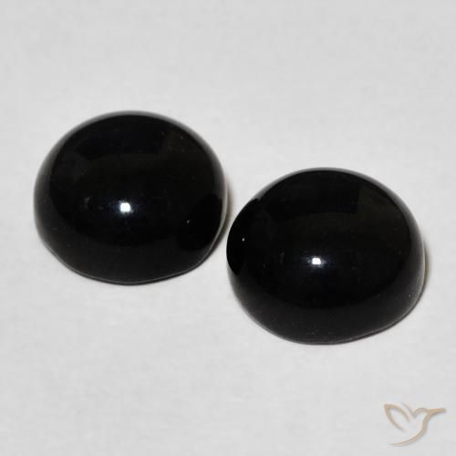 Onyx Gemstones in 7 mm (calibrated) Size for Sale, Onyx Stones in Black Color