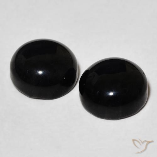 Onyx Gemstones in 7 mm (calibrated) Size for Sale, Onyx Stones in Black Color