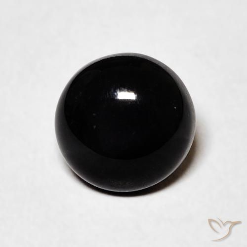 Ónix Negro Circular de 1.2 ct de Sri Lanka, dimensión 6,9mm, piedra preciosa natural Teñido, claridad Opaco, Ónix Cabujón Redondo de 1 pieza, dureza de Mohs de 6.5 - 7 Adecuado para joyas de uso diario , Photo A