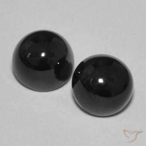 2.24ctw Natural Black Onyx, Round, Opaque