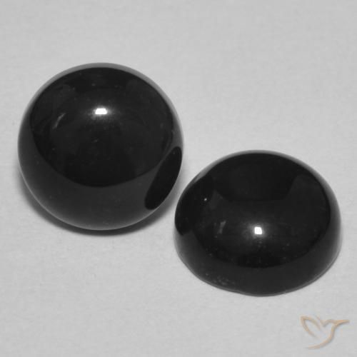 2.88 ctw Black Onyx Stones, Natural Onyx in Round Cabochon Shape for Sale