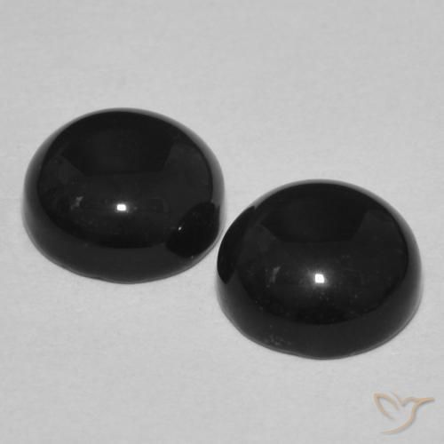 Onyx Gemstones in 7 mm (calibrated) Size for Sale, Onyx Stones in Black Color