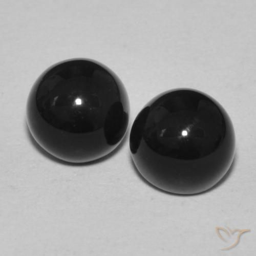 2.48ctw Natural Black Onyx, Round, Opaque