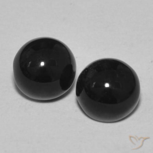 2.41ctw Natural Black Onyx, Round, Opaque