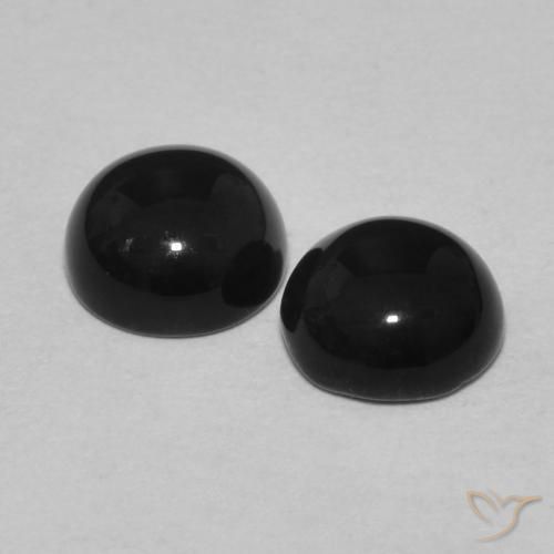 Onyx Gemstones in 6.5 mm (calibrated) Size for Sale, Onyx Stones in Black Color