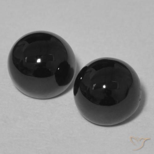 2.05ctw Natural Black Onyx, Round, Opaque