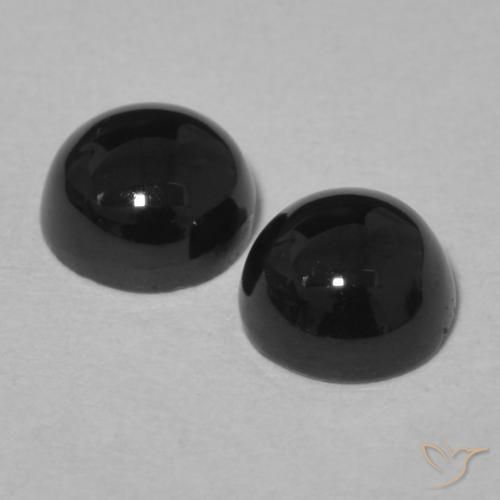 Onyx Gemstones in 5.5 mm (calibrated) Size for Sale, Onyx Stones in Black Color