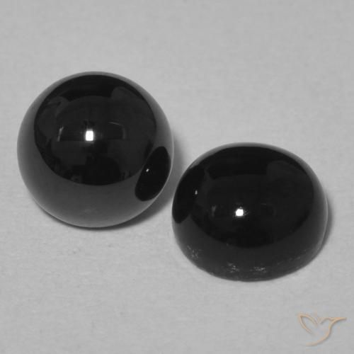 1.78 ctw Black Onyx Stones, Natural Onyx in Round Cabochon Shape for Sale