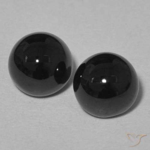 1.96ctw Natural Black Onyx, Round, Opaque