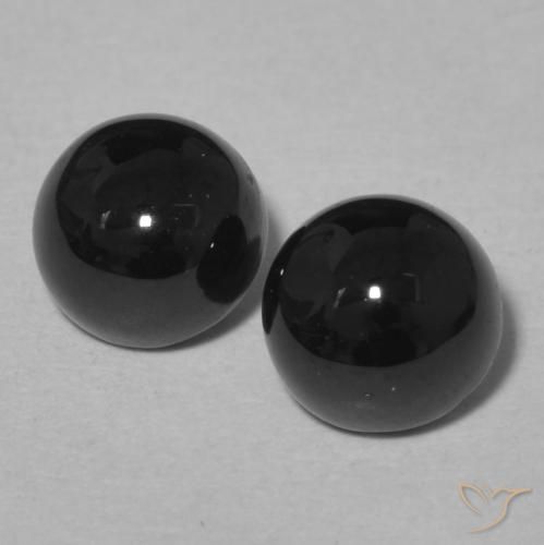 2.24ctw Natural Black Onyx, Round, Opaque